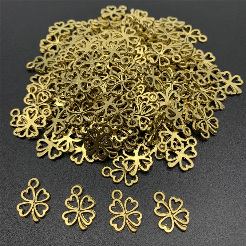 30 шт. бусины из сплава 17 мм в виде четырехлистного клевера|Ювелирная фурнитура и