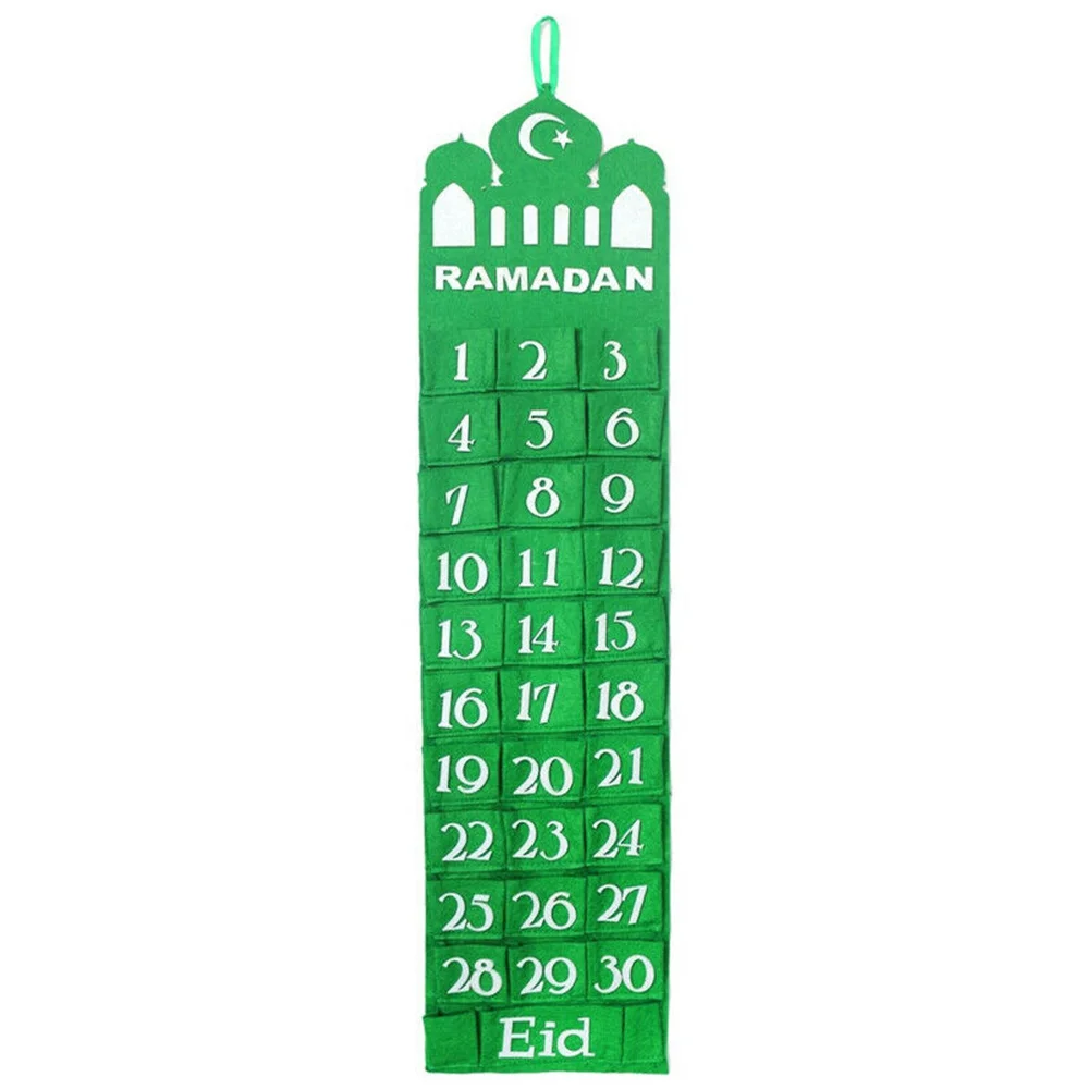 

1 Pcs Hanging Organizers Felt Ramadan Eid Mubarak Countdown Calendar Decor Hanging Wardrobe Decoration Home Adornments