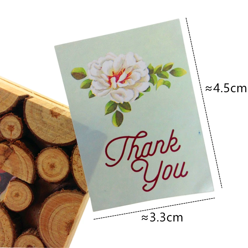 

free shipping 800pcs Thank you flower sealing sticker Beautiful Scrapbooking Floral Sticker Baking Label