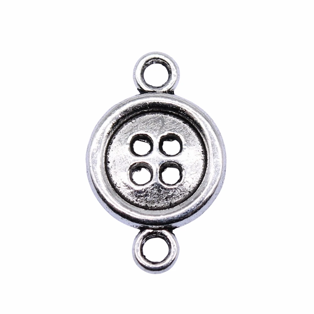

100pcs 16x10mm Antique Silver Color Button Connector Charms For Jewelry Making DIY Jewelry Findings