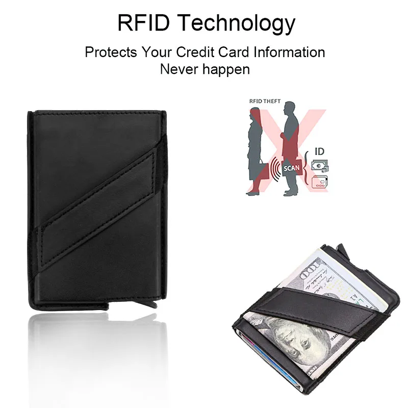 Rfid держатель для карт мужские кошельки сумка денег мини тонкий кошелек Винтажный