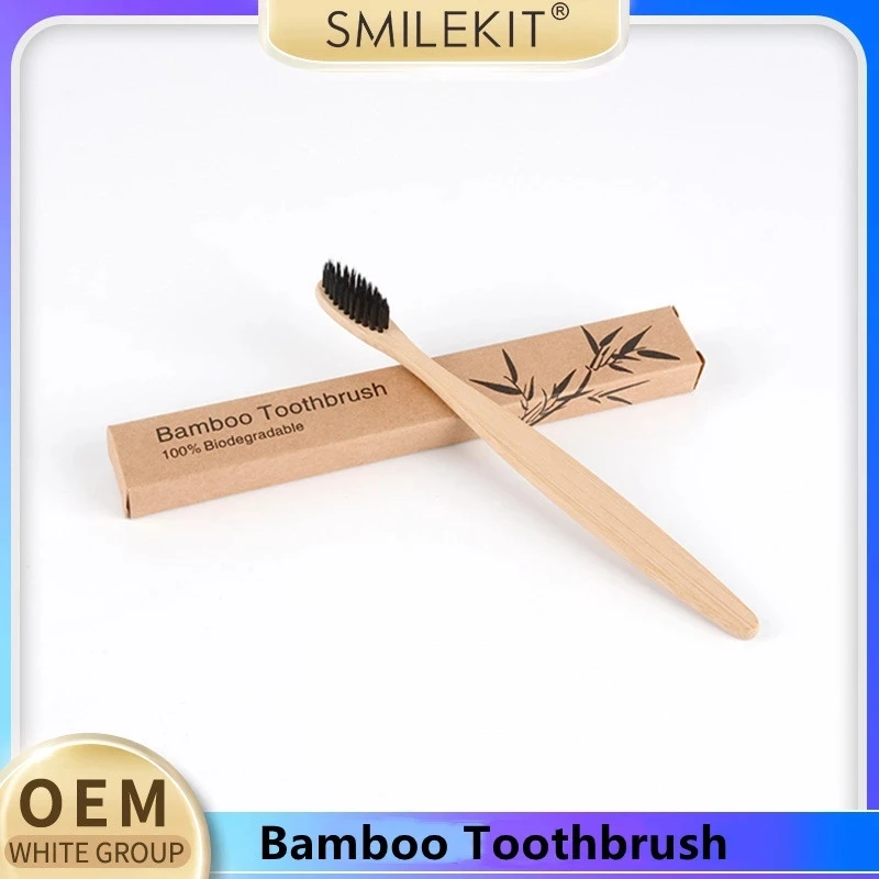 

Toothbrush Natural Bamboo Handle BPA Free Nylon Bristles Bamboo