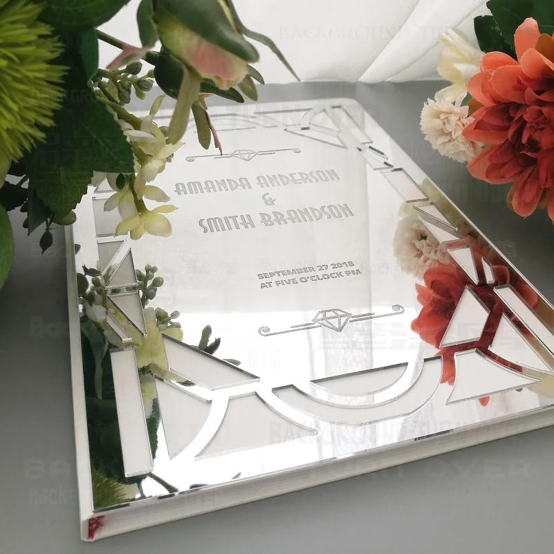 

Guest Book Wedding Personalized Guestbook Engrave Carve Mirror Signature Decor Custom Names Date Customized Gifts Blank G013