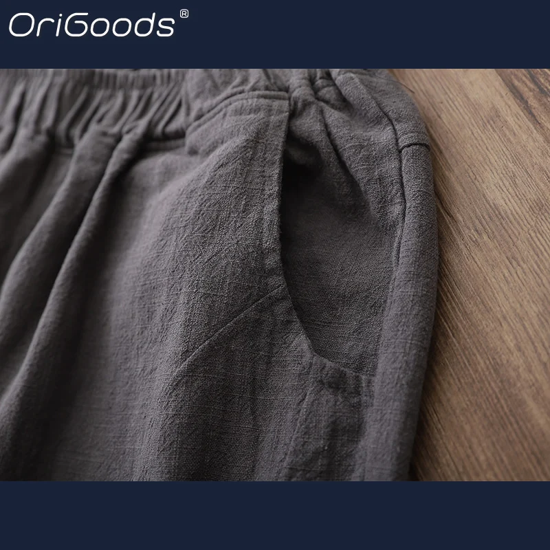 Оригинальные винтажные женские брюки весна-осень хлопковые льняные прямые