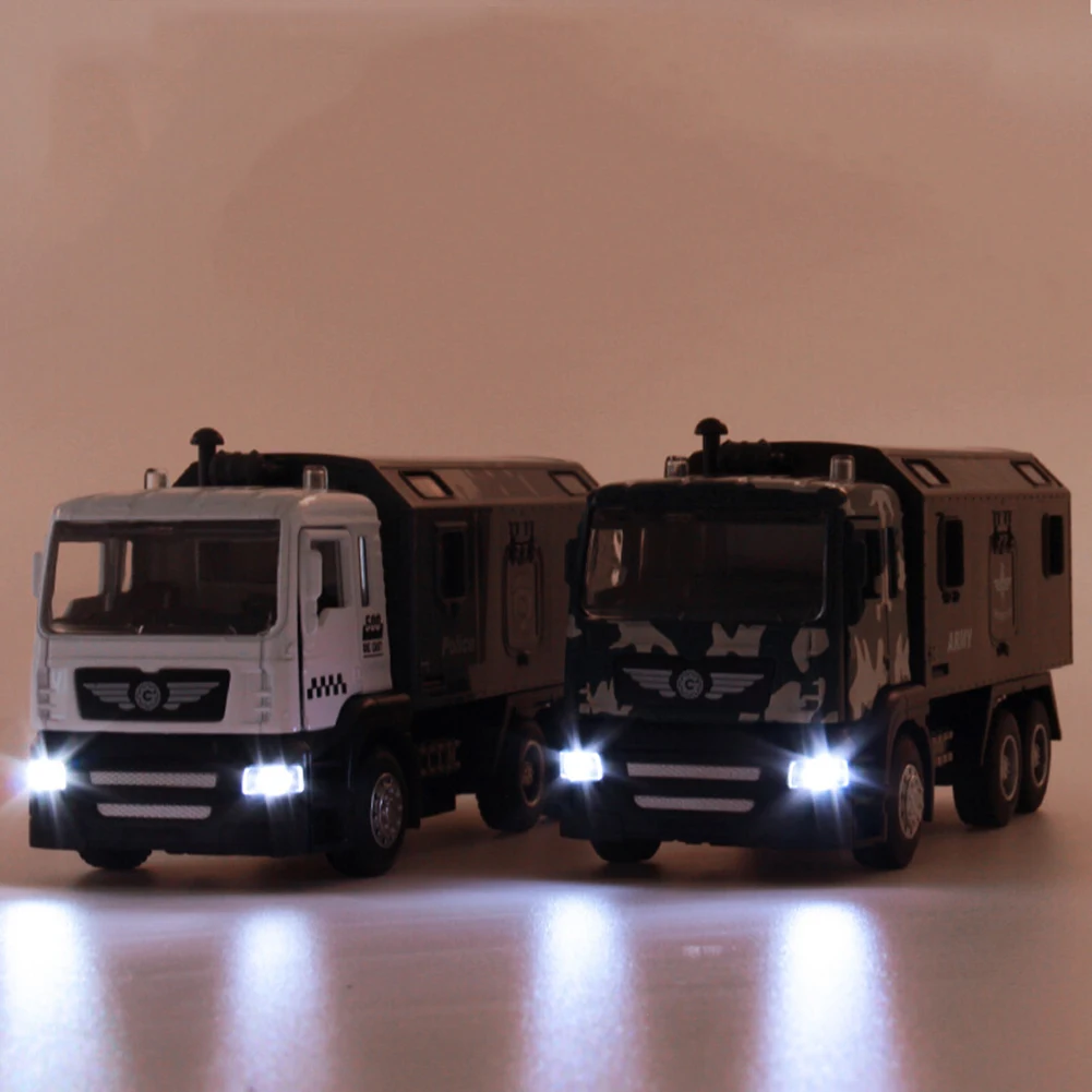 

1:50 Military Police Transport Vehicle Model Sound And Light Toy Car Toy Mini Gift For Children Gift Great Gift