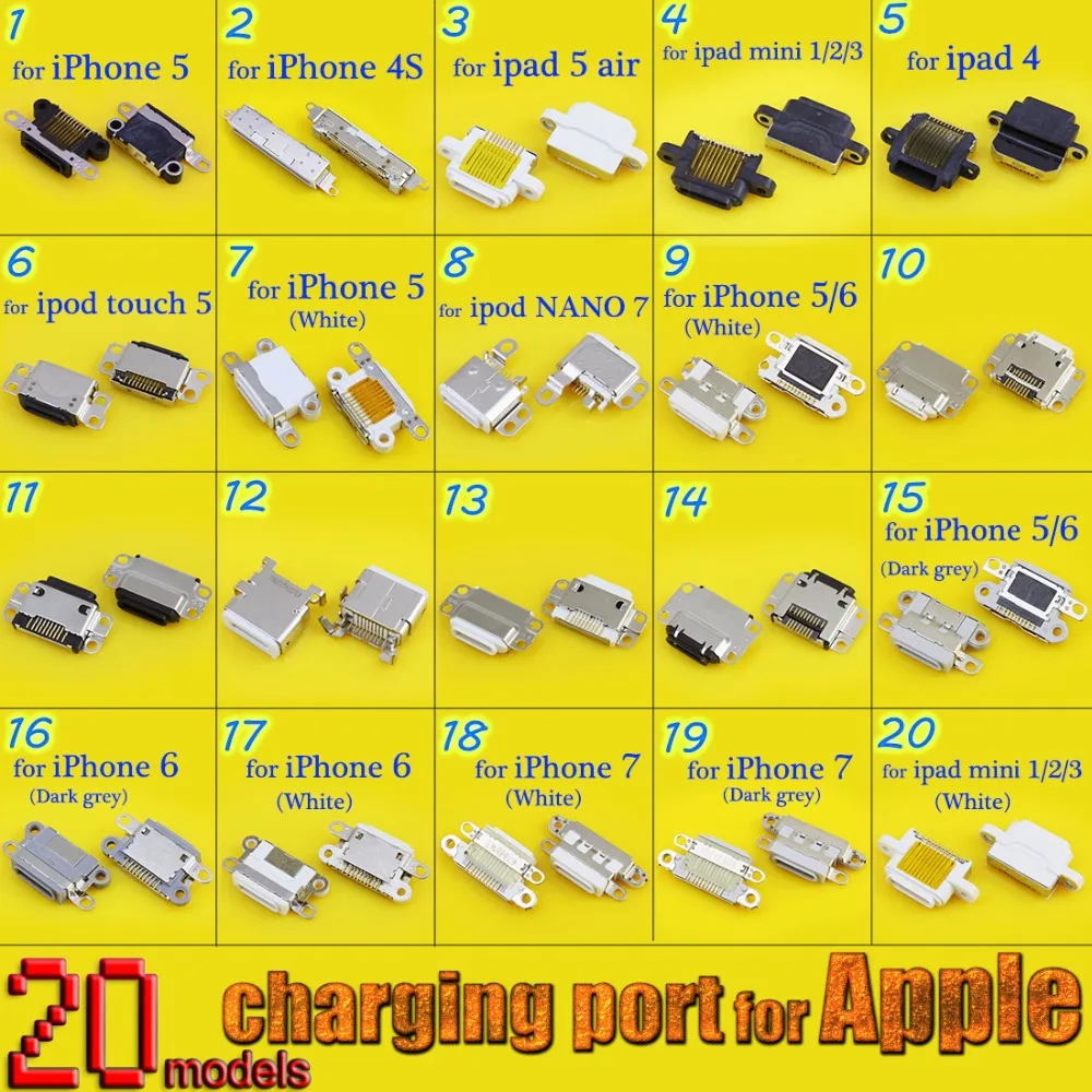 Разъем питания постоянного тока разъем Mini USB для Apple iPad 5 iPhone Ipad 2 гнездовой зарядки