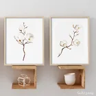 Белые Бежевые Коричневые магнолии, холст, живопись, Цветочная стена, искусство, ботаническая печать, декоративные настенные картины без рамки