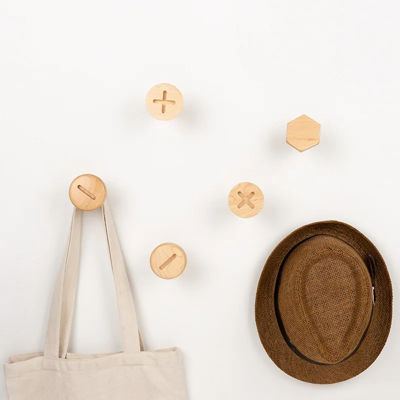 

Creative Solid Wood Screw Hooks Wall Decoration Coat Hooks Shelf American Cloakroom Living Room Home Decoration Coat Rack