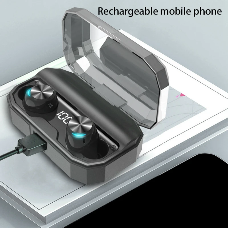 

T22 Wireless Earbuds 80 Hrs Playtime Bluetooth 5.0 HD Stereo Built-in Mic In-Ear Sports IPX6 Waterproof Headphones