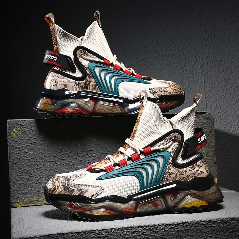 

2021 High Quality Luxury Men Shoes Sneakers Summer Platform Sneaker Man Mesh Casual Fashion Big Size High Top Tenis Sports Shoes