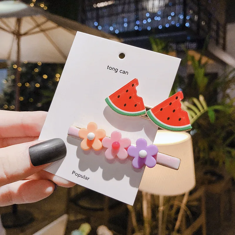 Kids Sweet Candy Color Flowers Fruits Hairpin Hair Accessories Headwear Princess BB Barrettes Clip For Girls | Детская одежда и