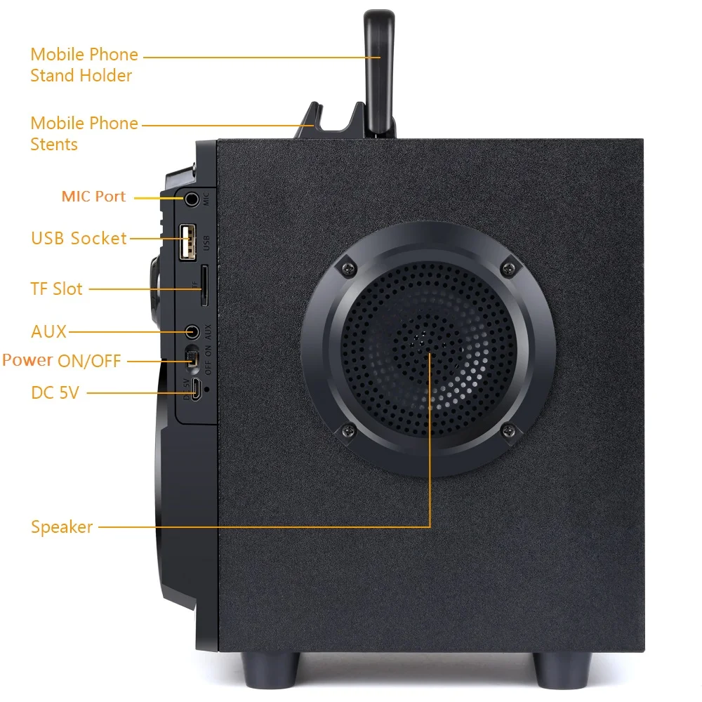 10 Вт/20 Вт Портативный беспроводной Bluetooth динамик boombox Большой Мощный сабвуфер
