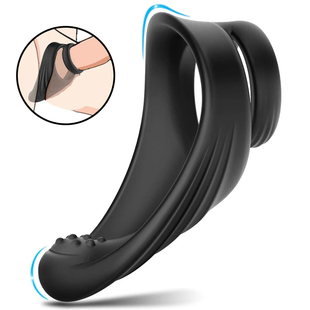 Силиконовое двойное кольцо на пенис с лазером премиум-класса эластичное более