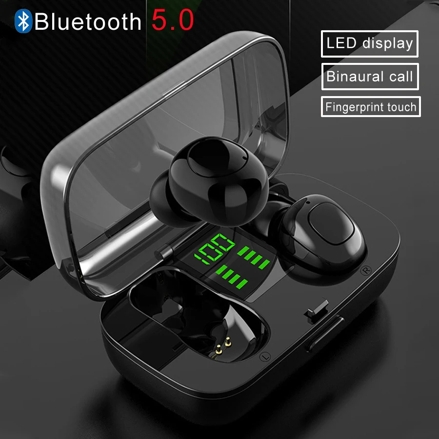 TWS 5 0 Bluetooth беспроводные наушники стерео басовые гарнитура с микрофоном зарядная