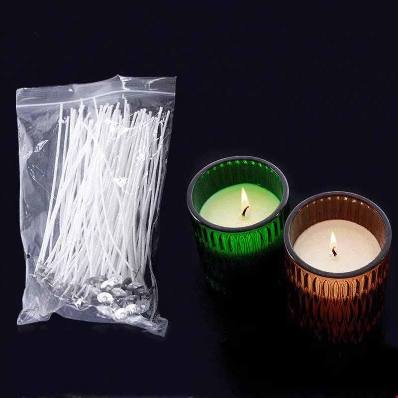 100 шт ручной работы свечи фитиль Хлопок ядро предварительно вощеный с