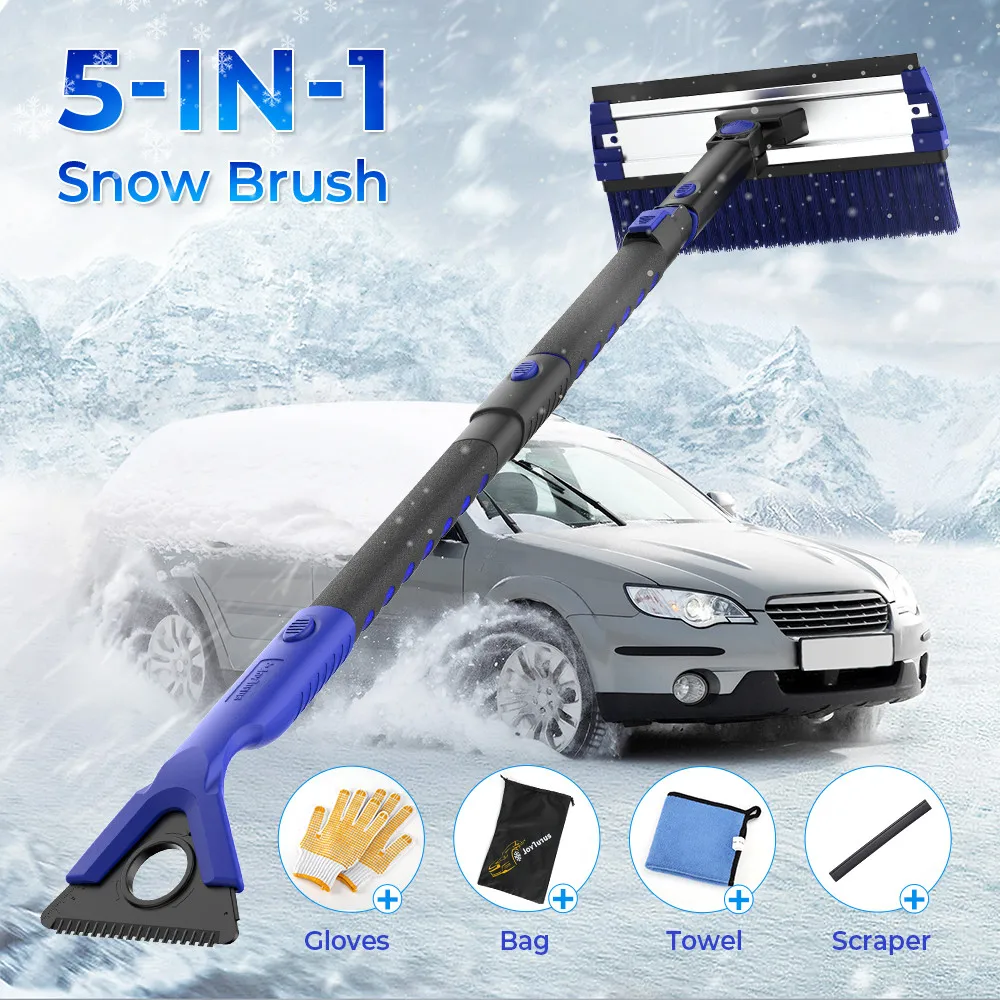 4-in-1 Upgrade Extendable Snow Shovel Ice Scraper Brush Water Remover For Car Auto SUV Frost Windshield Cleaner Winter Tool | Автомобили и