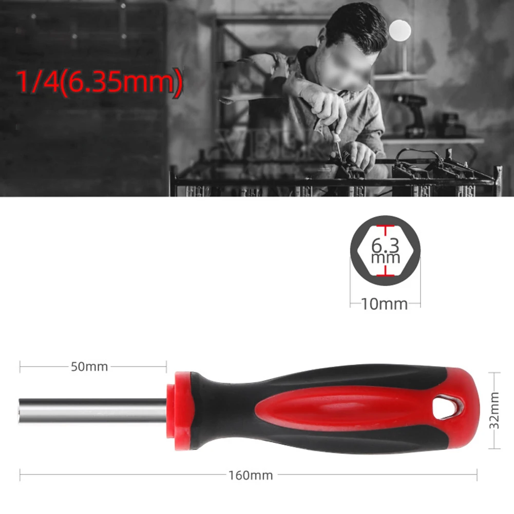 

50/88/160/185mm Magnetic Bit Holder 1/4 Inch non slip Screwdriver Handle Spinner Hex Drive Holder home appliance repair tool