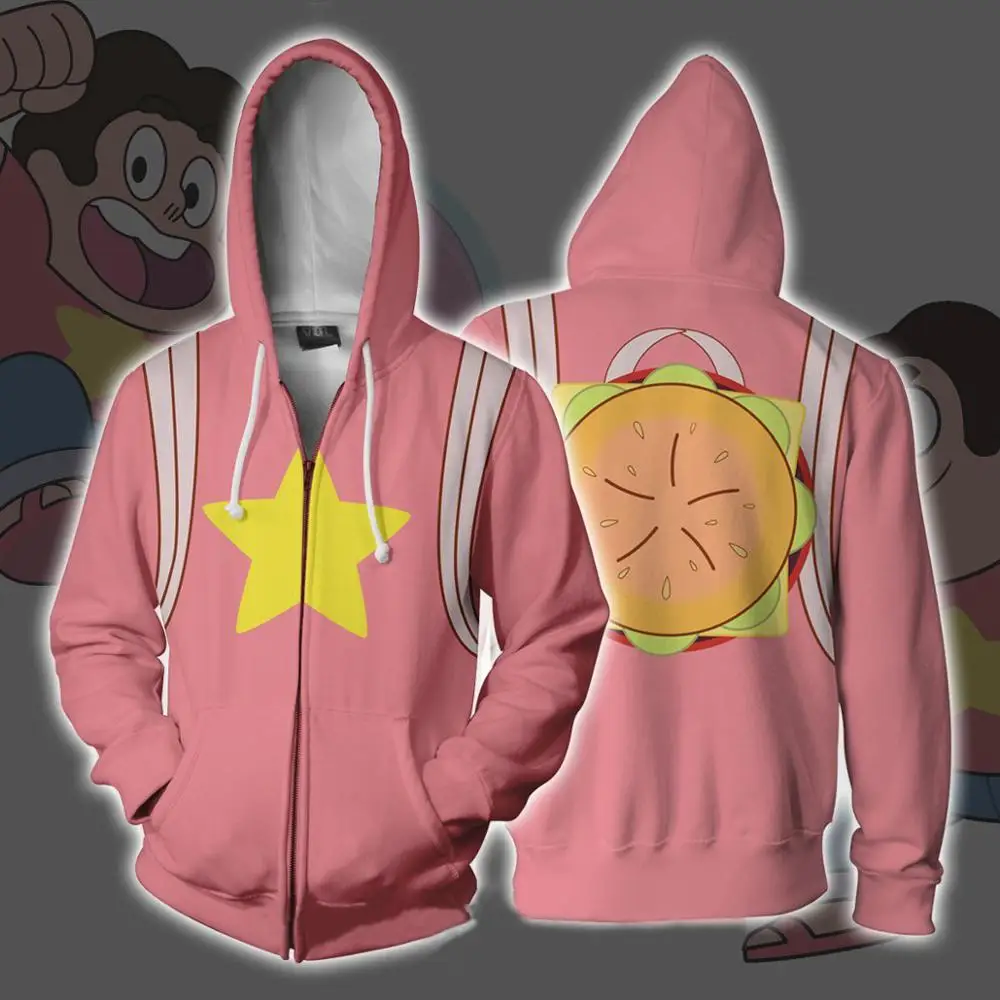 

CostumeBuy Steven Universe Cosplay Sweatshirt Jacket Adult Steven Quartz Universe Hoodies Top Jacket Pullover L320