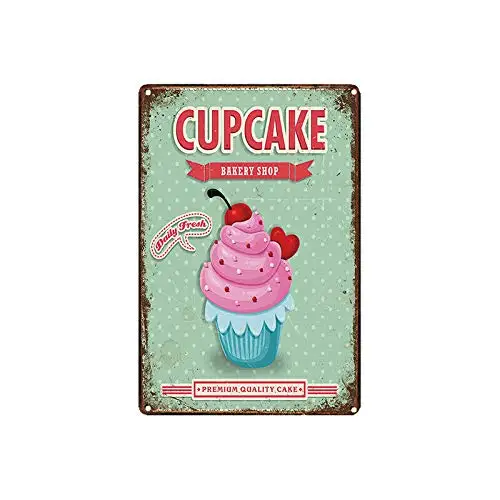 

New Vintage Metal Tin Sign Bakery Shop Cupcake Retro Garage Yard Home Cafe Bar Club Hotel Wall Decoration Stickers Signs 12X8