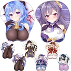 Игровой коврик для мыши Genshin Impact Klee Xiao Keqing Morax Zhongli Qiqi Ganyu, милый силиконовый коврик для мыши, 3D коврик для мыши