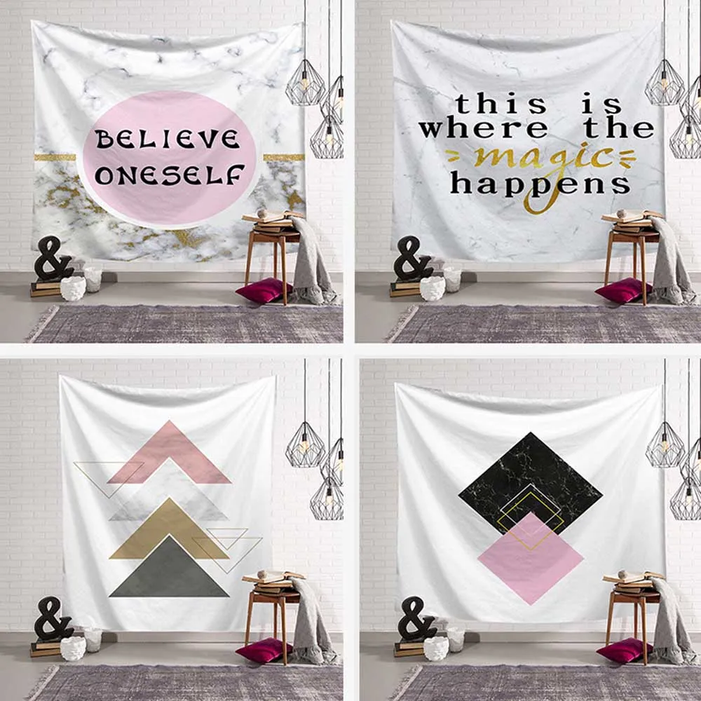 

3D мраморные буквы, гобелен, настенный Таро, эстетическое домашнее фоновое полотно, коврик для йоги, спальни, гостиной, роспись, украшение