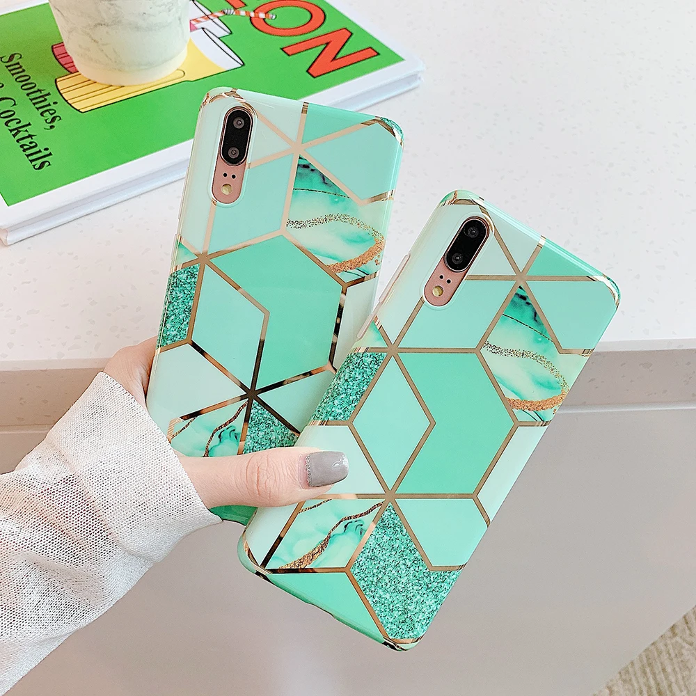 SUYACS Винтажный Зеленый Мраморный чехол для телефона Huawei P30 P20 Pro Mate 20 Lite Nova 5