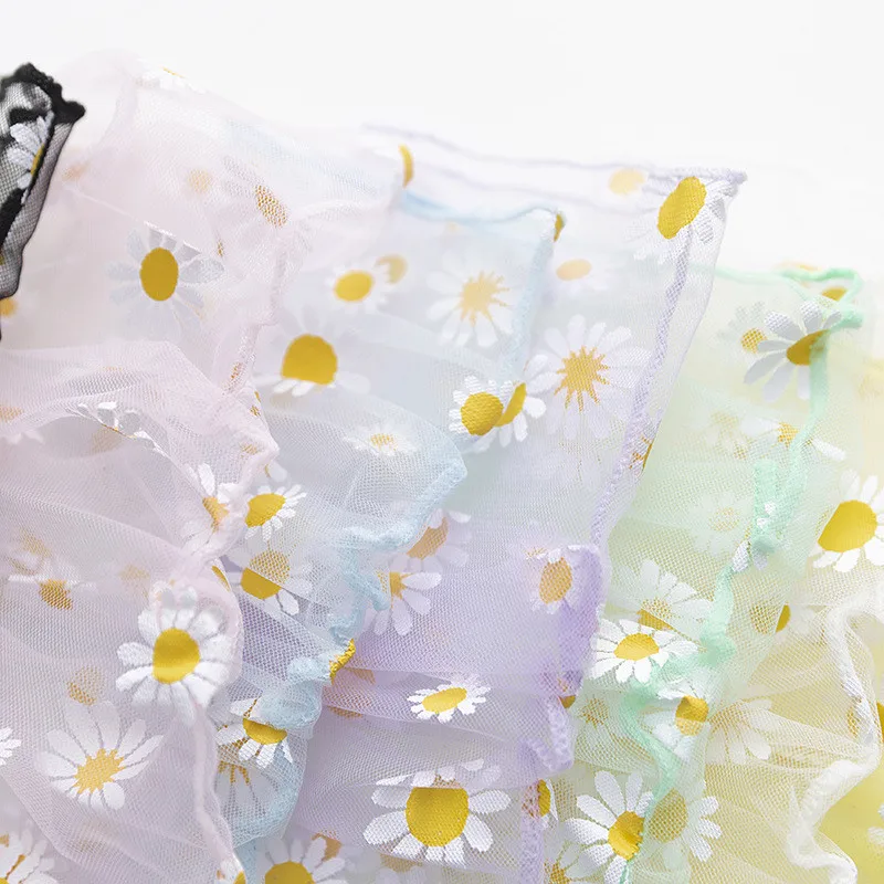 

New Sweet Floral Women Socks Transparent Ultra-thin Daisy Socks Girls Female Fashion Tulle Breathable Elastic Long Socks Summer