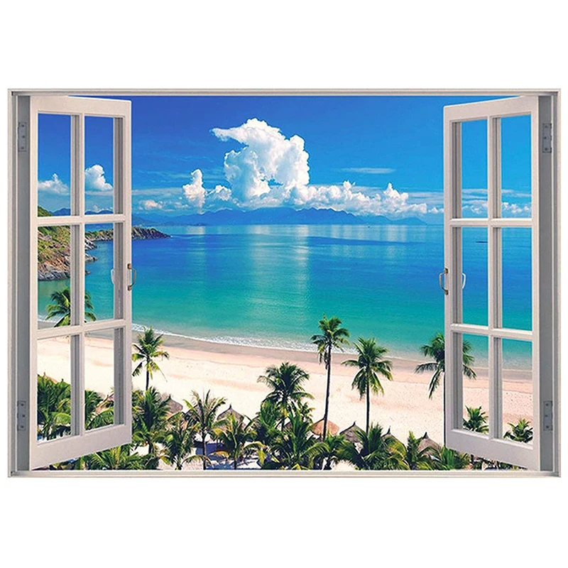 

HOT SALE Diamond Painting Full Circle Diamond Kit Rhinestone Picture Art Craft Home Door Decoration (Window View)