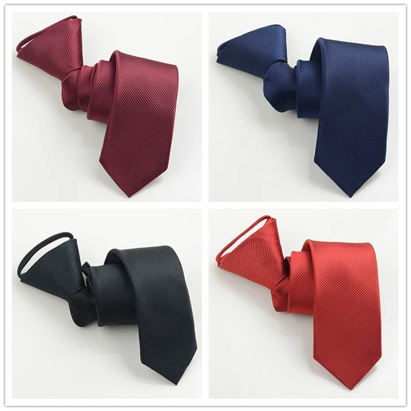 Мужской галстук 5 см предварительно завязанный с молнией красный черный