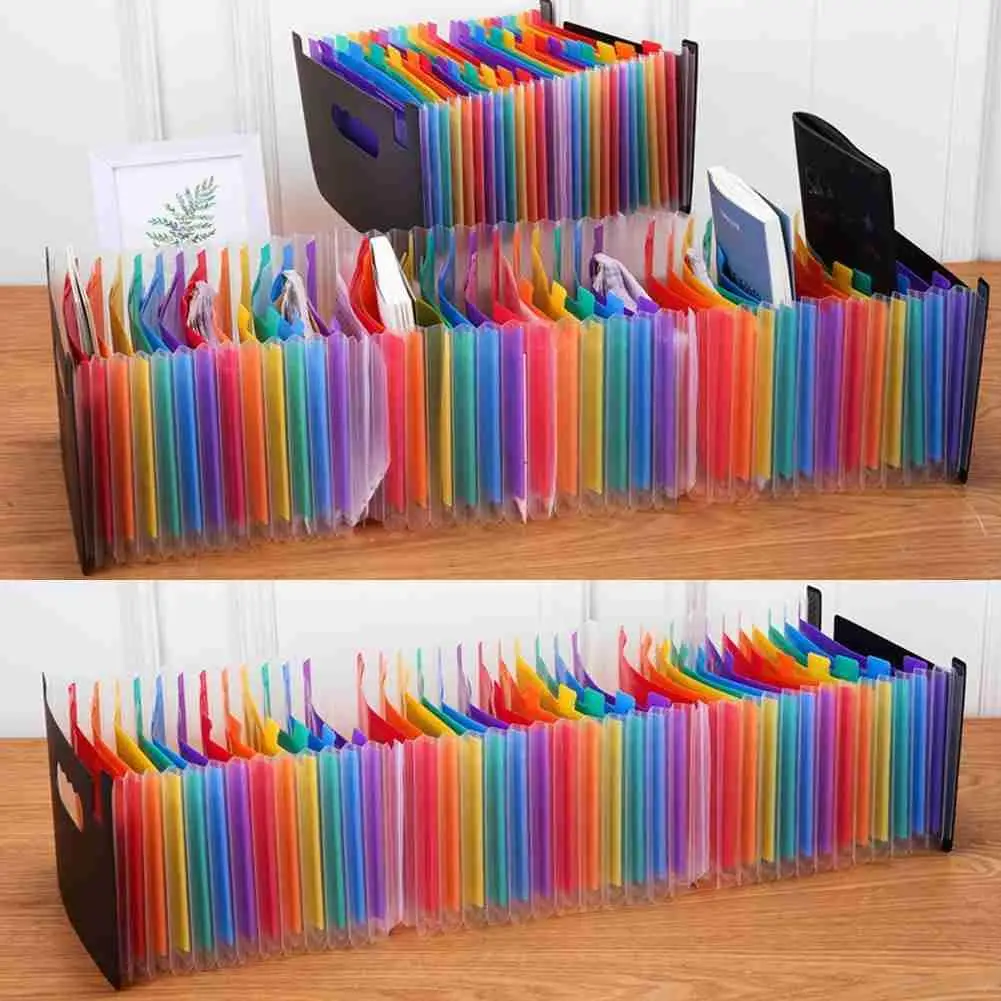 

MultiLayers File Folder Document Pockets Expanding File Folder Rainbows Standing Accordions File Sorting Organizer Office Bag