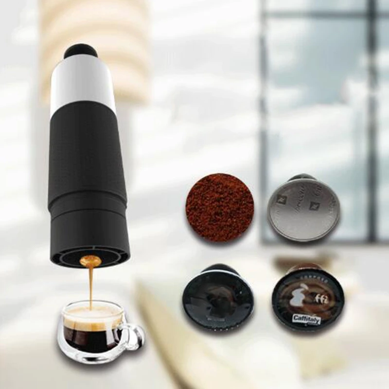 

Newest Mini Hand Pressure Portable Capsules Coffee Machine Cooking Cup Manual 21 Bar Italian Espresso Maker Extraction Pot