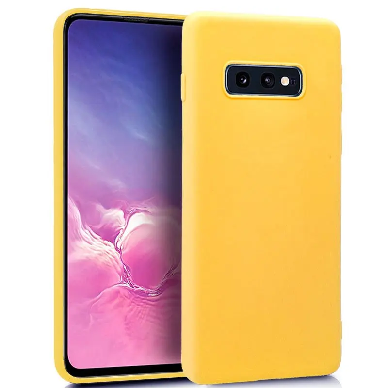 Совместимый силиконовый чехол для Samsung G970 Galaxy S10e желтый мягкий гель ТПУ легкая