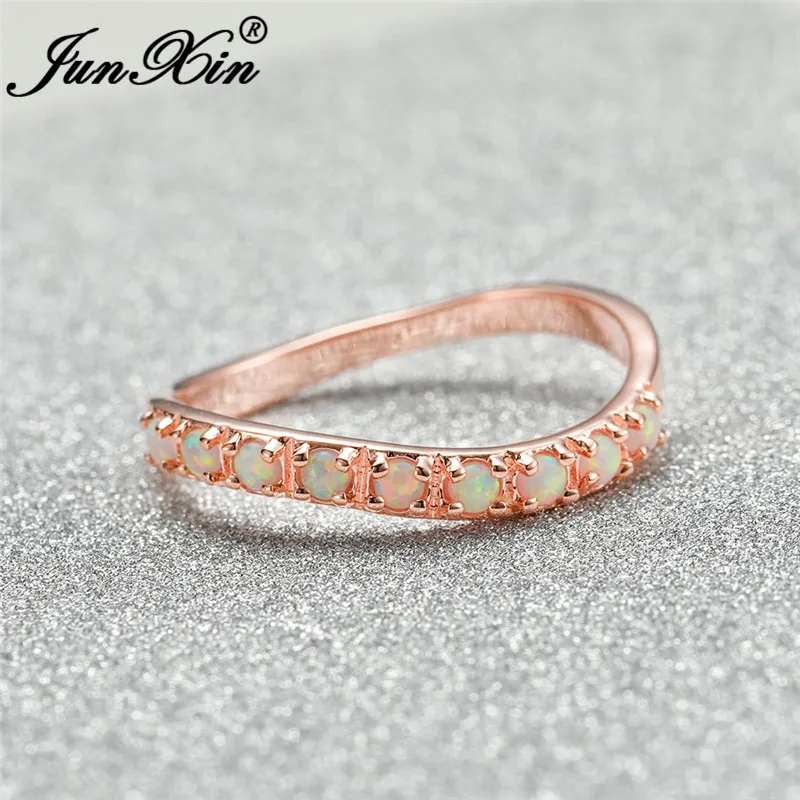 Женское Обручальное кольцо с опалом круглое неправильной формы белым огненным и