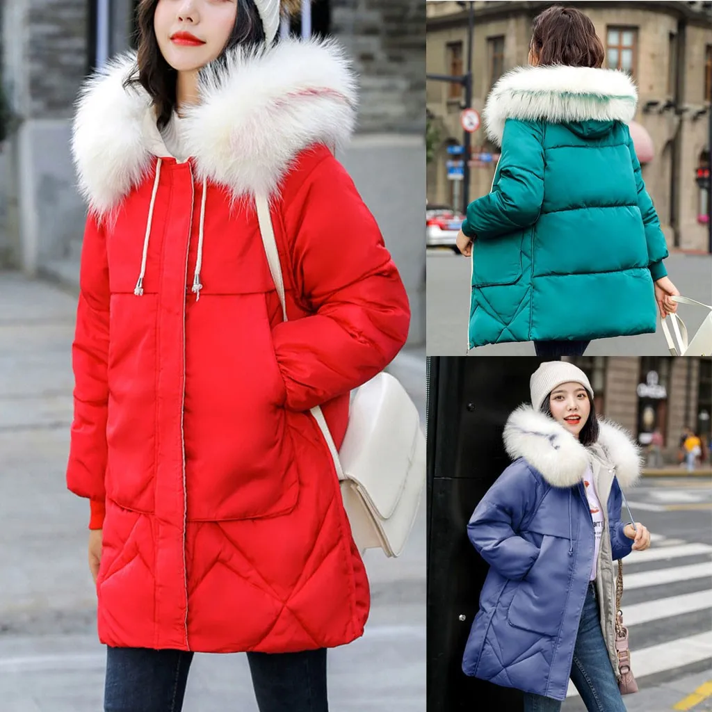 Женские зимние пальто 2019 парки для женщин теплая верхняя одежда с капюшоном
