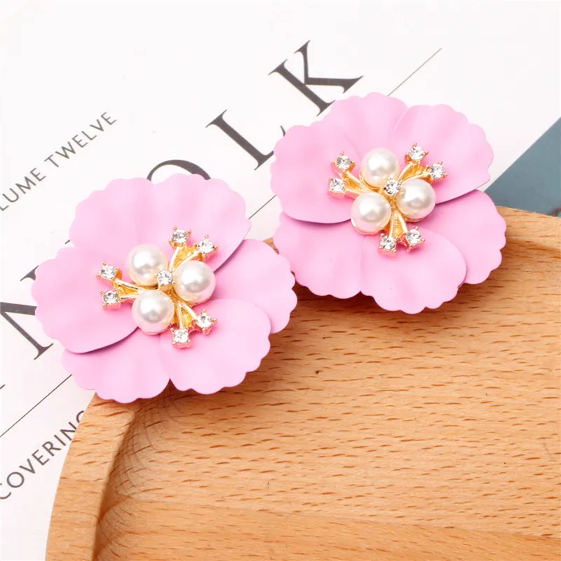 Женские серьги гвоздики Ufavoirte в Корейском стиле с милым цветком и жемчугом новые