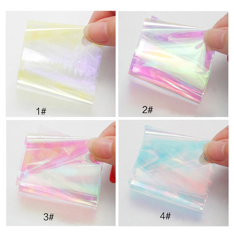 Комплект из 4 предметов Aurora лак для ногтей Фольга сломанной Стекло дизайн