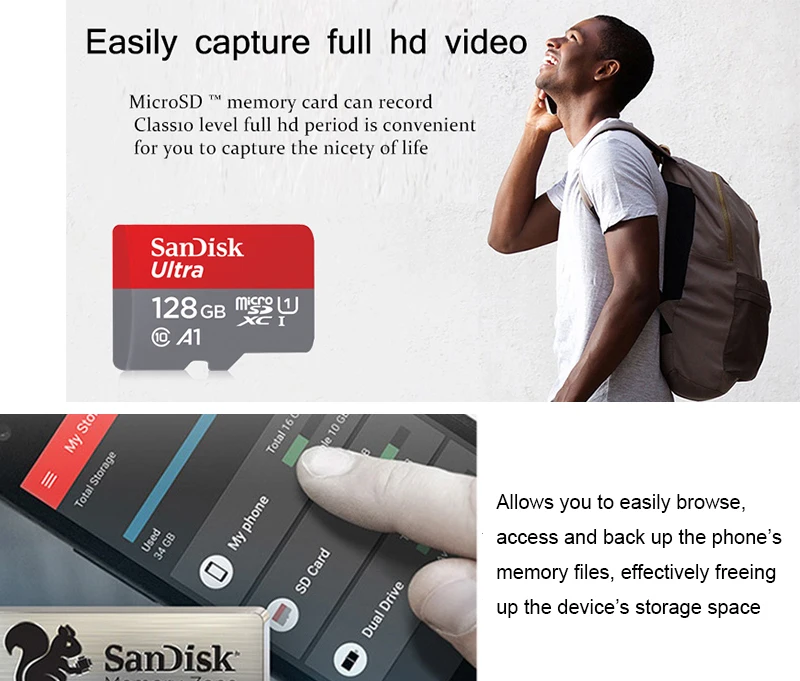 Карта Micro SD SanDisk 16 ГБ 32 ГБ MicroSDHC карта памяти 64 Гб 128 ГБ 200 ГБ 256 Гб 400 Гб MicroSDXC EXTREME PRO V30 U3 4K UHD TF карты