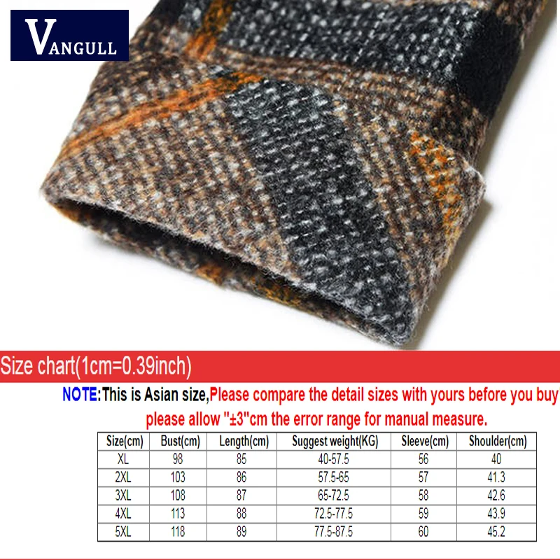 

Vangull Plaid Woolen Coats Suit Collar Double Breasted Slim Fashion Thick Warm Coats Autumn Winter Elegant Pockets Long Outwears