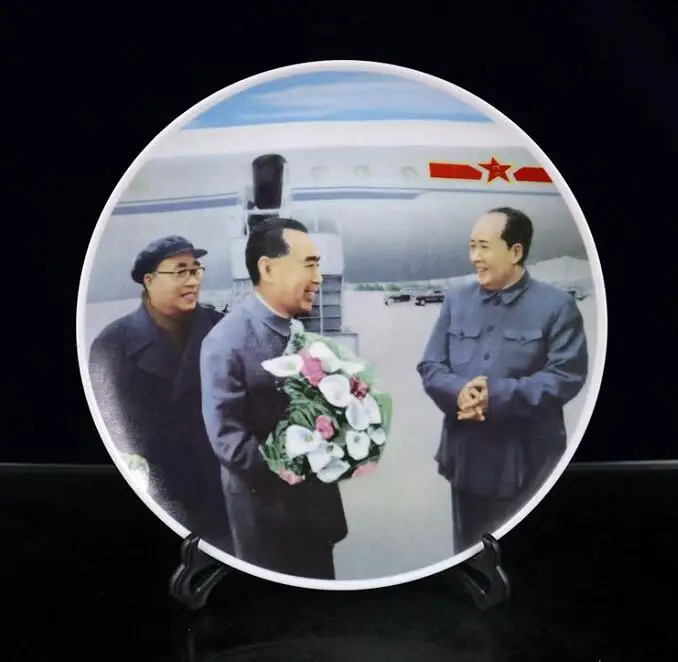 

Собирать китайский Великий лидер Цвет фарфор Мао Цзэдун Чжоу Эньлая Чжу De Tu тарелки керамические украшения