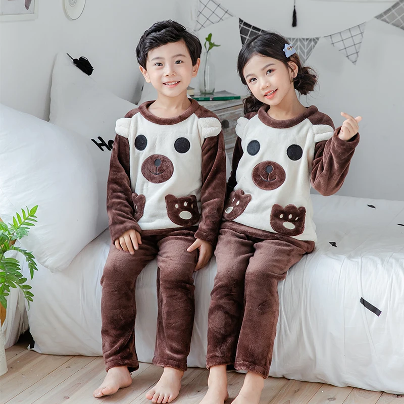 Новые пижамы для мальчиков и девочек; теплые плотные фланелевые пижамы на осень и зиму; Mujer; детские пижамы из кораллового флиса с героями мультфильмов; пижамы для детей - Цвет: style 8