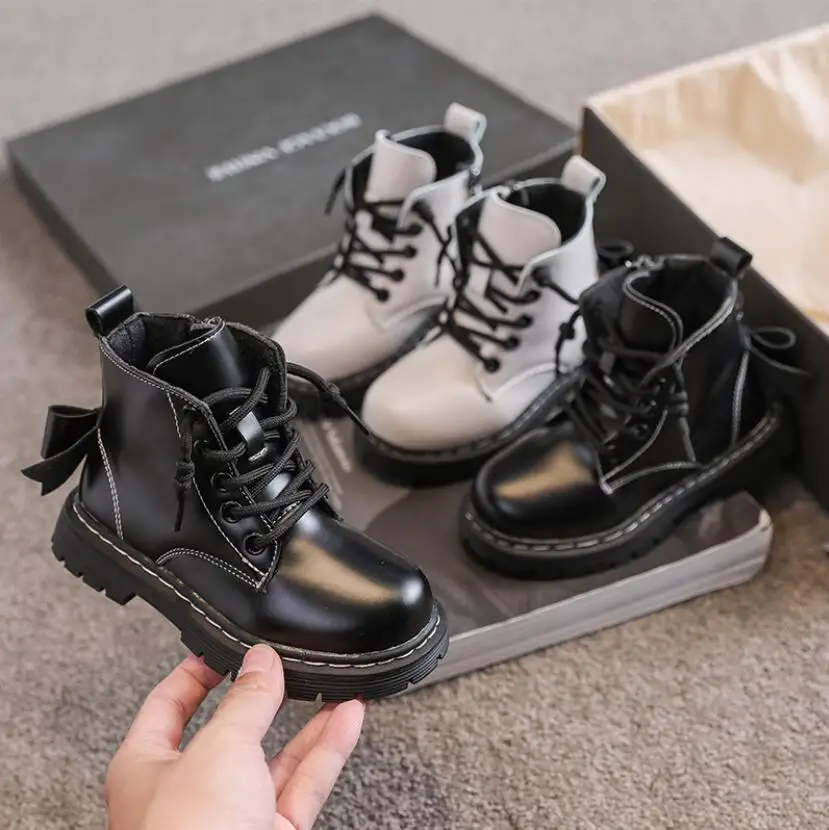 

2021 New Winter Children Shoes PU Leather Waterproof Martin Boots Kids Snow Boots Brand Girls Boys Rubber Boots Fashion Sneakers