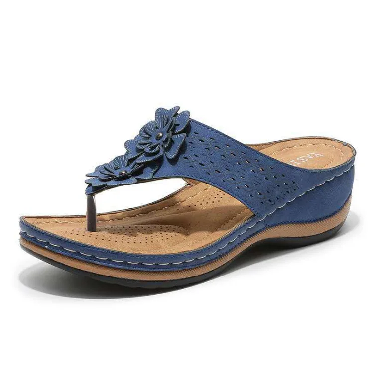 

Women Sandals Soft Bottom Wedges Shoes for Summer Sandals Heels Flip Flops Flower Platform Sandalias Mujer Wedge Heel Slippers