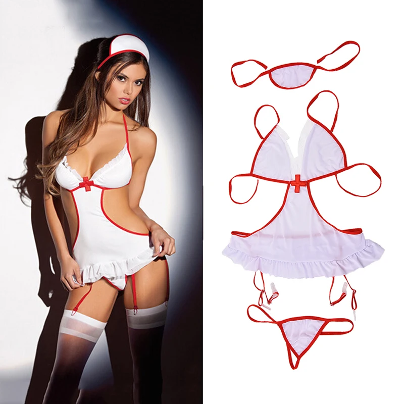 

Sexy Women Nurse Doctor Uniform Costume Lingerie Halloween Cosplay Fancy Dress