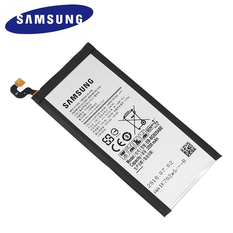 Оригинальная планшетофон SAMSUNG 2550 мАч для Galaxy S6 G9200 G9208 G9209 G920F G920 G920V/T/F/A/I +