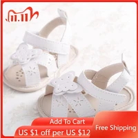 baby shoes girl sandals soft anti slip sole princess white summer crib light weight butterfly newborn crib sandals