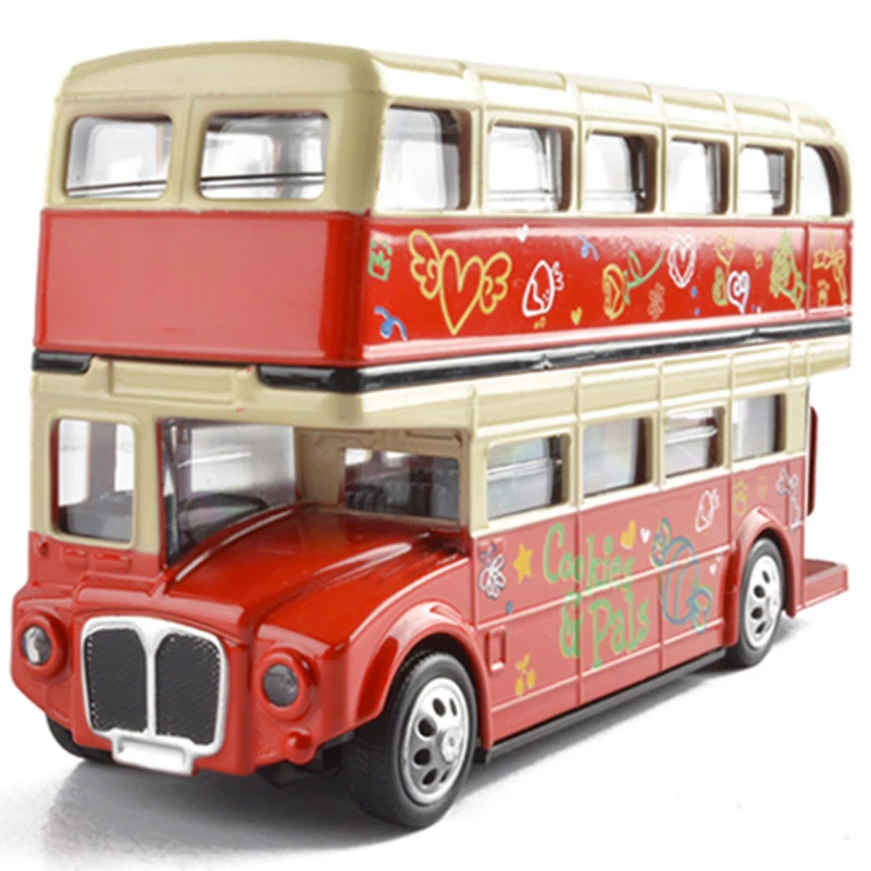 

Creative Alloy London Bus Double Decker Bus Light Music Open Door Design Toys Car Metal Londoners Toys For Children Gifts