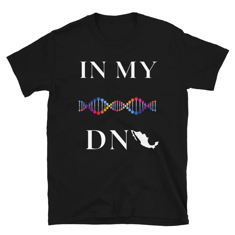 

Забавная Мужская футболка In My DNA Мексики, короткая повседневная мужская одежда с круглым вырезом