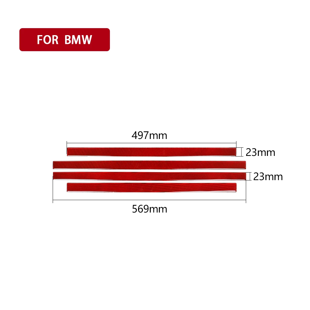 

It Is Suitable For BMW Old 3 Series 1998-2005 E46 The Carbon Fiber Doorsill / 4 Pieces.Red. Solid Color. BMW Color