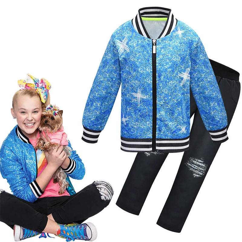Новый весенне-осенний комплект одежды JOJO Siwa для маленьких девочек куртка на