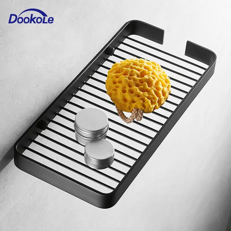 Матовая черная полка для ванной комнаты стеллаж хранения угловая корзина